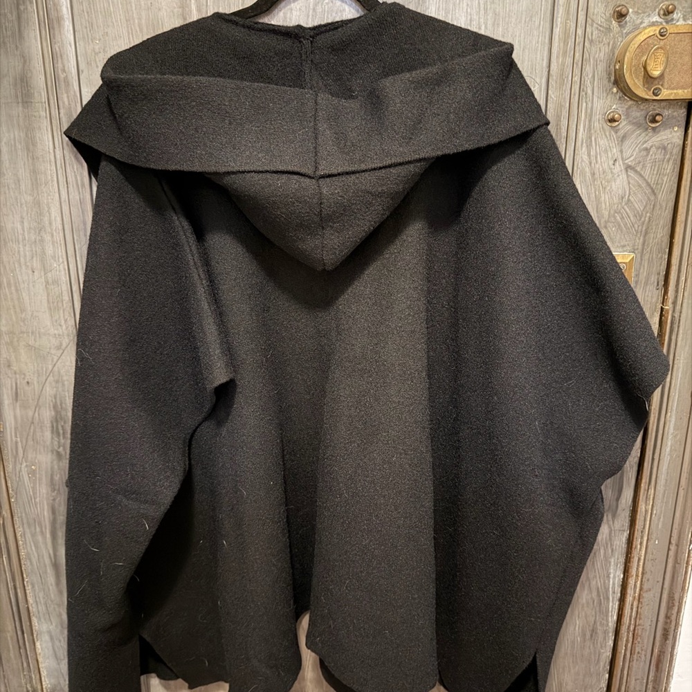 Free People Black Hooded Cape Jacket - Picture 2 of 5